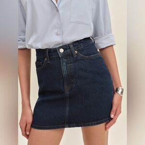 Reformation Sz 30 Lydia High Rise Dark Denim Casual Mini Skirt